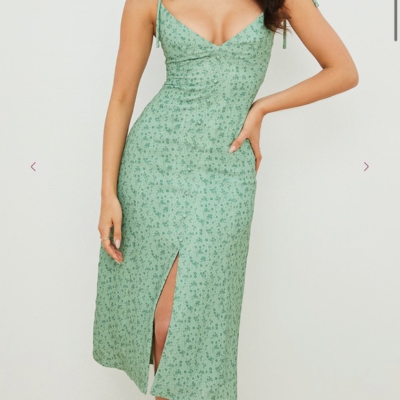 🖤NWT🔺HOUSE OF CB CORNELIA
Green Tonal Floral Midi Dress - Picture 7 of 14